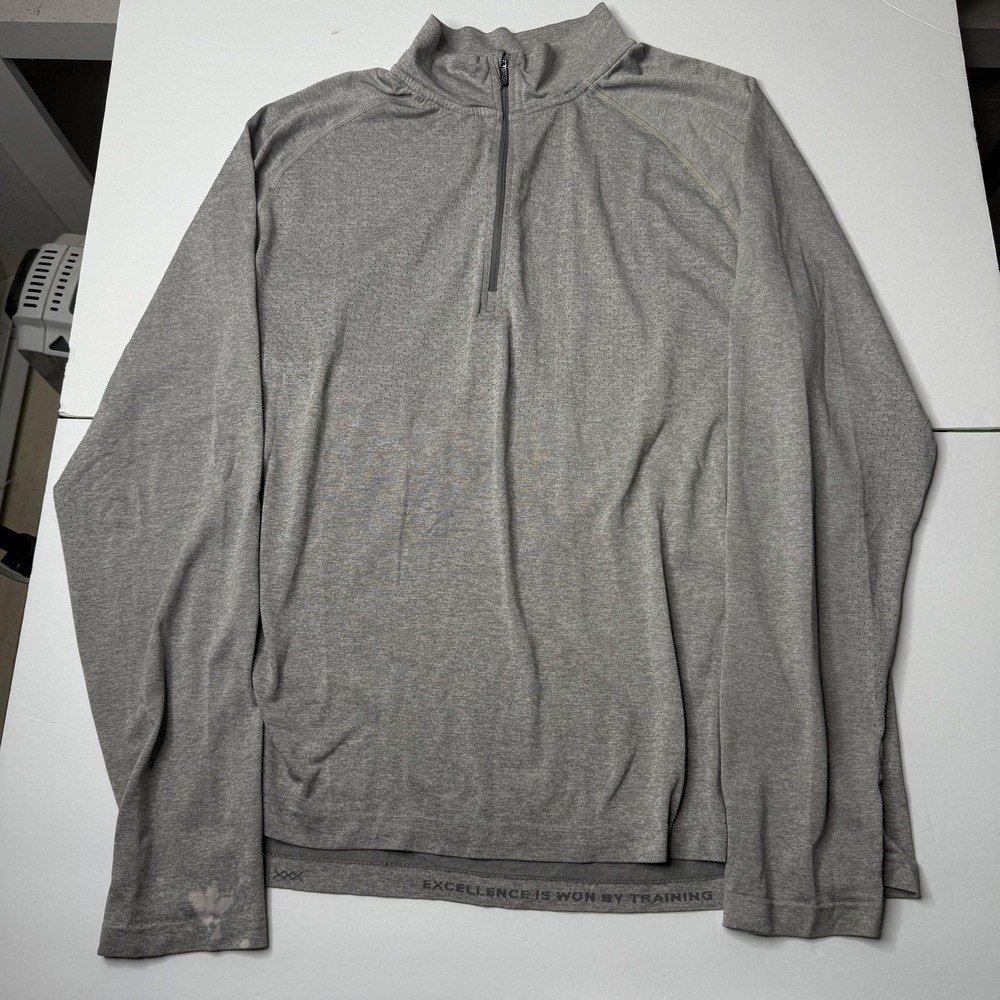 Rhone Pullover Mens XL Gray Quarter Zip Training Lightweight Athletic Shirt Read